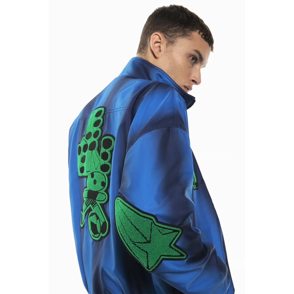 Le Pere Amado Warm Up Jacket Azure Blue Ombre Soccer Patch Track Jacket FW23 L